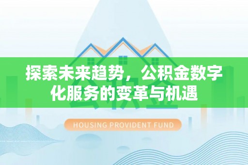 岫岩探索未来趋势，公积金数字化服务的变革与机遇